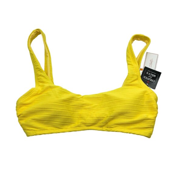 Salt & Cove Yellow Ribbed Bralette Bikini Swim Top XL - Picture 2 of 5